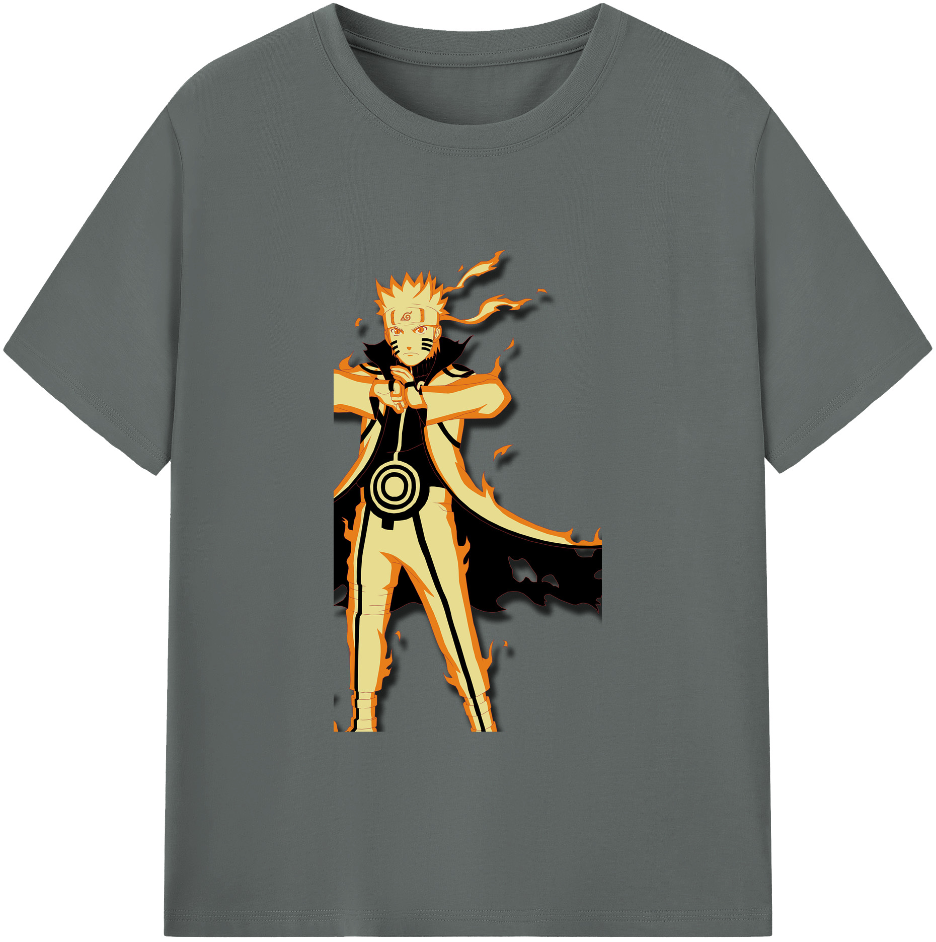 （画像用） NARUTO -ナルト- うずまき ナルト Uzumaki Naruto 綿100％ メンズ半袖Tシャツ｜肌触りやわらか＆通気性